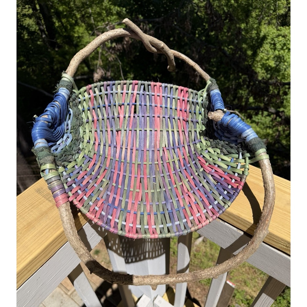 Joe Bruneau Handwoven Appalachian Rib Basket - Large 24" Artisan Twig Basket